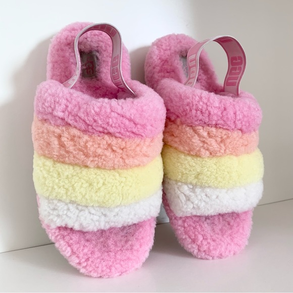 Ugg shearling pastel pink popsicle slides - Picture 4 of 16